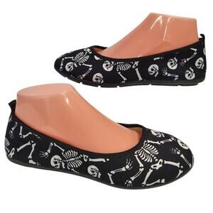 Skeleton Halloween Flats WMS Size 39 / US 8.5 Shoes Goth Spooky NEW